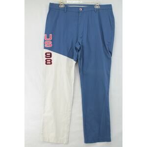 Vineyard Vines Breaker Pants Mens 38 X 32 Blue White US98 Straight Slim Fit